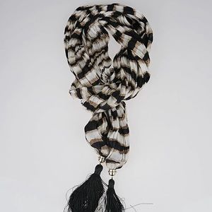 Louis Vuitton zebra striped tassel scarf